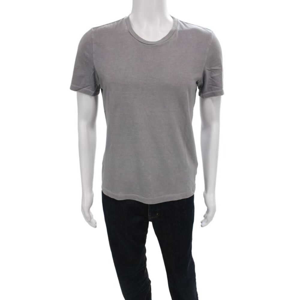 Maison Martin Margiela Men Basic Crew T-Shirt Gray Short Sleeve Size 44